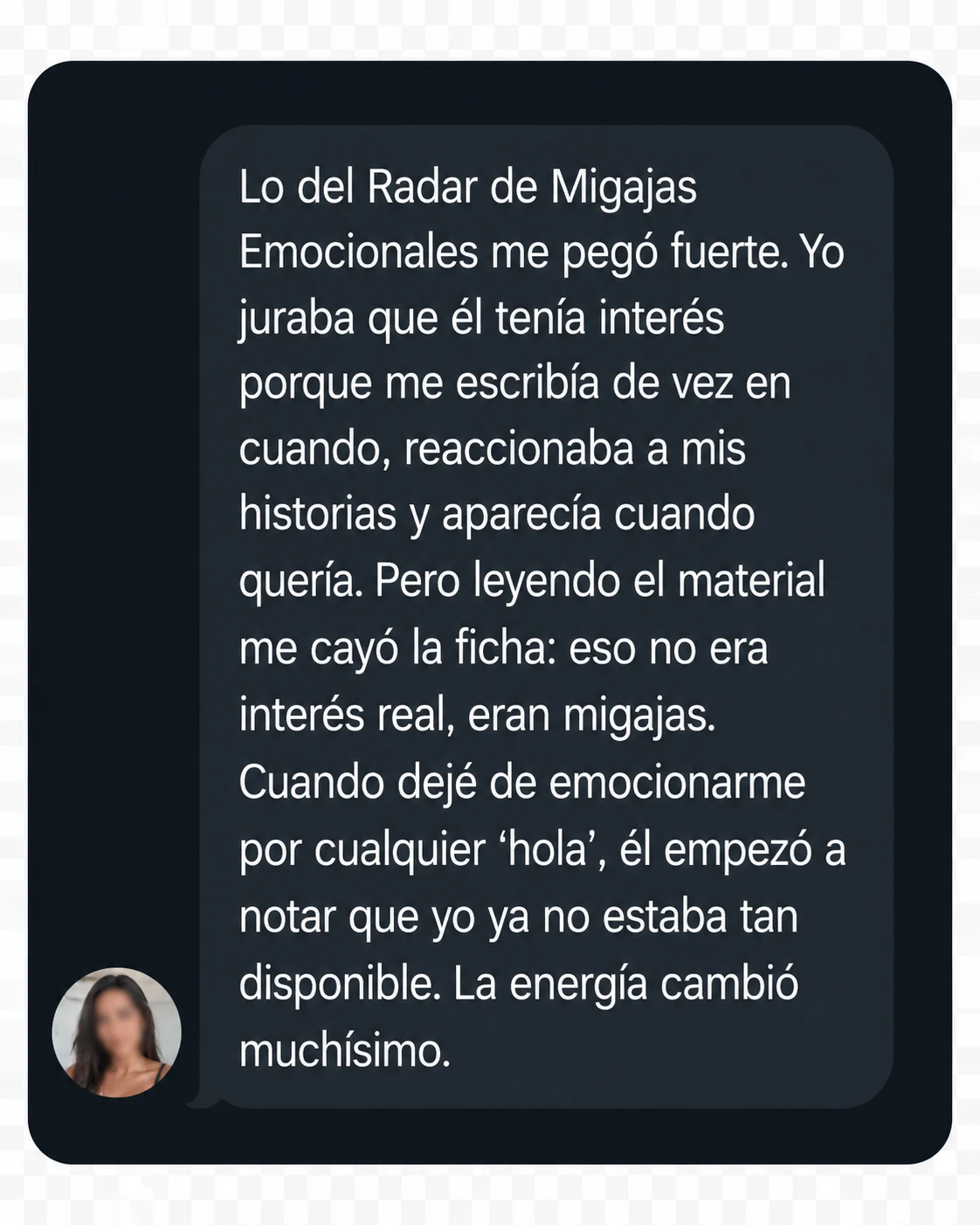 Depoimento sobre Radar de Migajas Emocionales